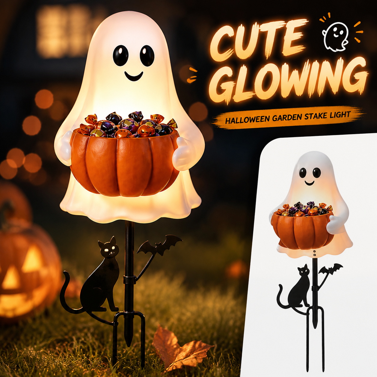 Outdoor Lighting Effects - Tempat Permen Hantu Halloween dengan Lampu