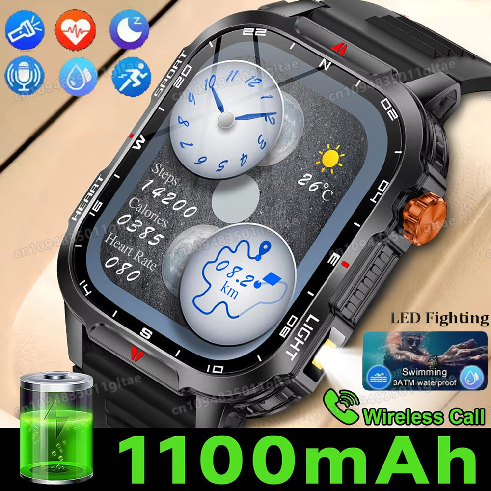 Outdoor Lighting Track - Jam Tangan Pintar Militer Outdoor Pria