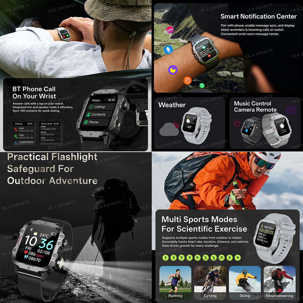 Jam Tangan Pintar Militer Outd - Outdoor Lighting Track ulasan dan harga